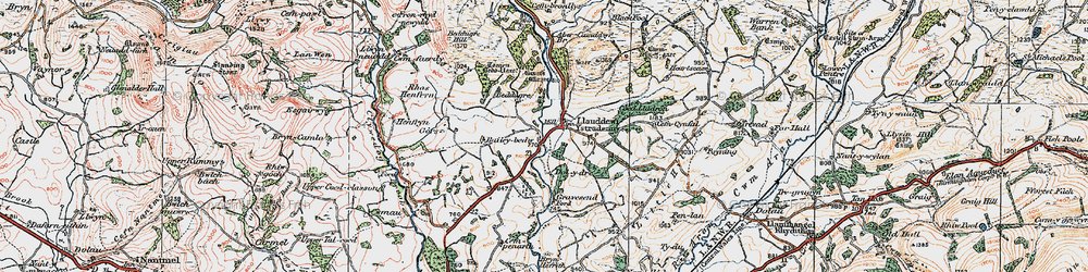 Old map of Aber-Camddwr Br in 1920