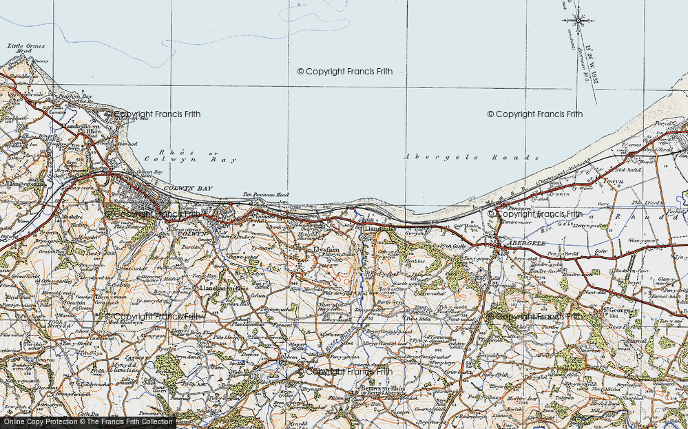 Old Map of Llanddulas, 1922 in 1922