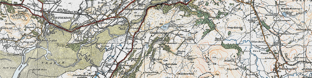 Old map of Bryn Cader Faner in 1922