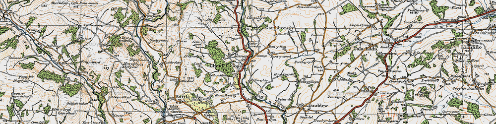 Old map of Llandefaelog in 1923