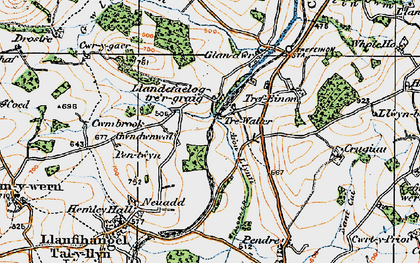Old map of Llandefaelog-tre'r-graig in 1919