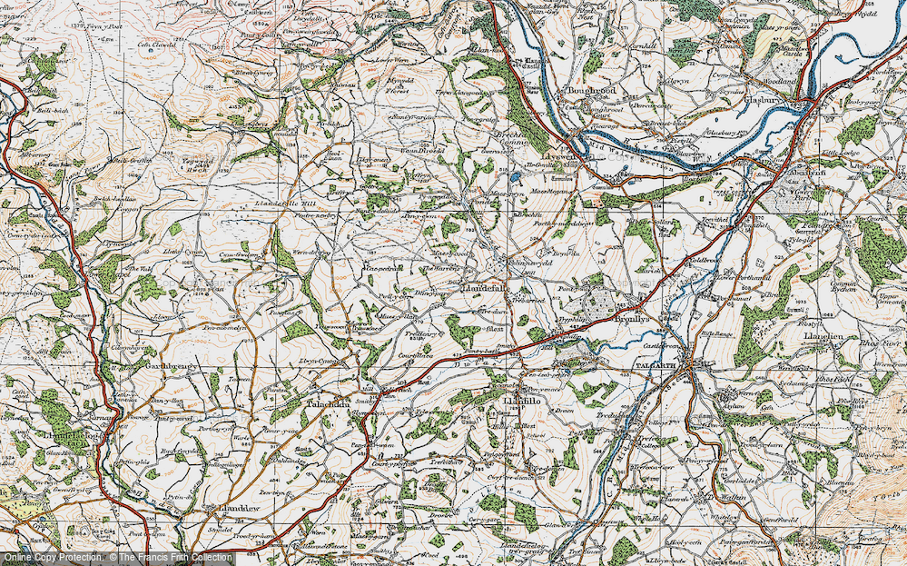 Old Map of Llandefalle, 1919 in 1919