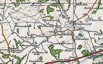 Old map of Llandefalle in 1919