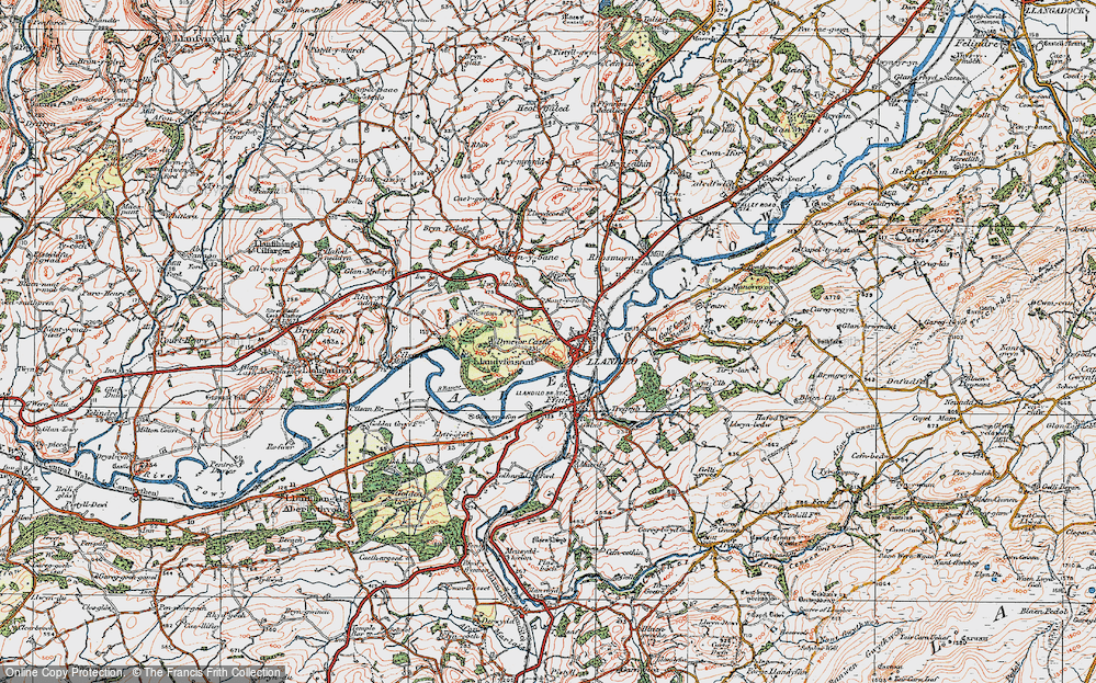 Old Map of Llandeilo, 1923 in 1923