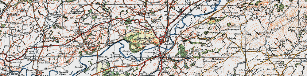 Old map of Llandeilo in 1923