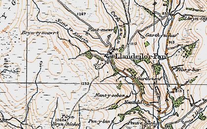 Old map of Twyn Brynhicet in 1923