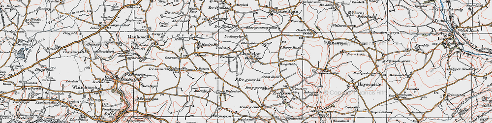 Old map of Llandeloy in 1922