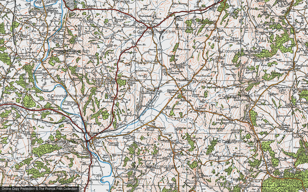 Old Map of Llandenny, 1919 in 1919