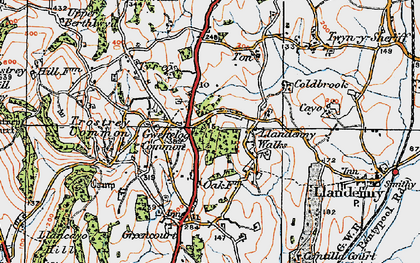 Old map of Llandenny Walks in 1919