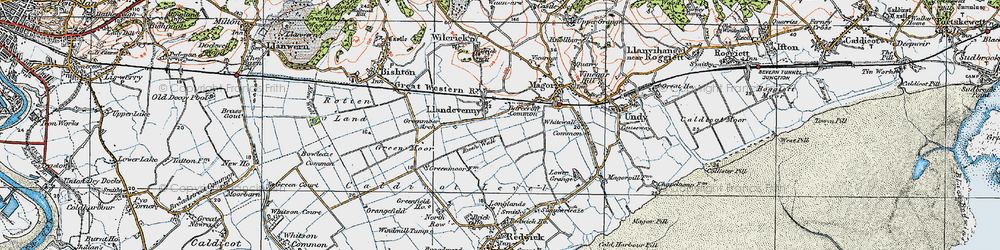 Old map of Llandevenny in 1919