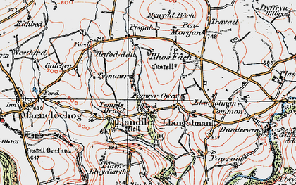 Old map of Blaenllwydarth in 1922