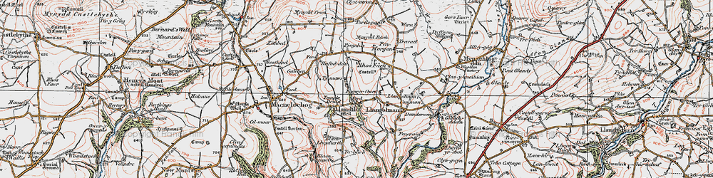 Old map of Blaenllwydarth in 1922