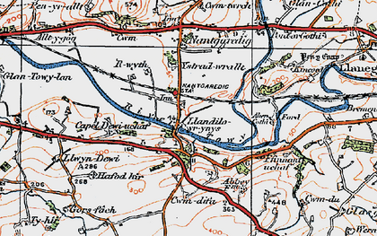 Old map of Llandilo-yr-ynys in 1923