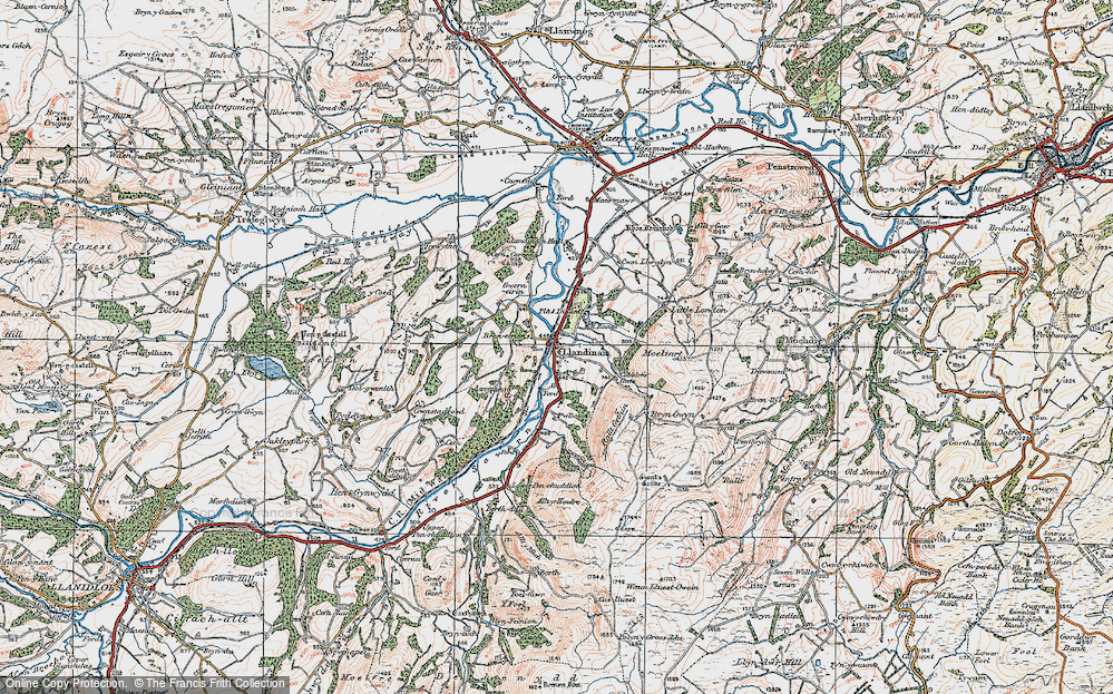 Old Map of Llandinam, 1921 in 1921