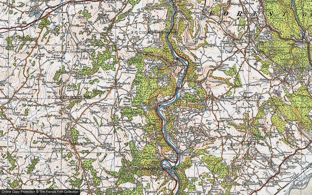 Old Map of Llandogo, 1919 in 1919