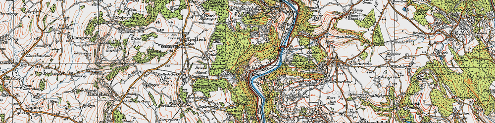 Old map of Llandogo in 1919