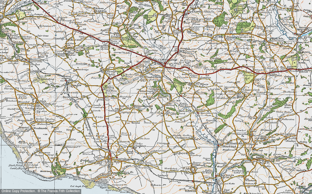 Old Map of Llandough, 1922 in 1922