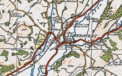 Old map of Llandovery in 1923