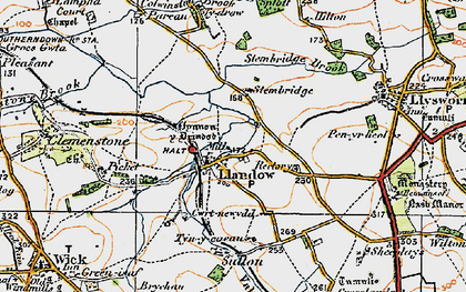 Old map of Llandow in 1922