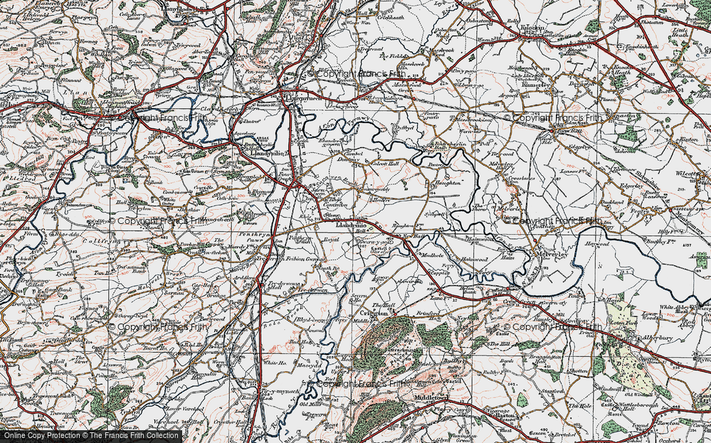 Old Map of Llandrinio, 1921 in 1921
