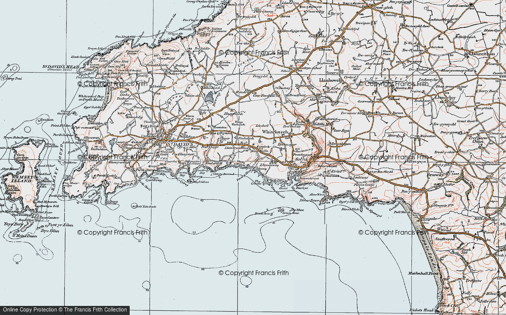 Old Map of Historic Map covering Trelerw in 1922