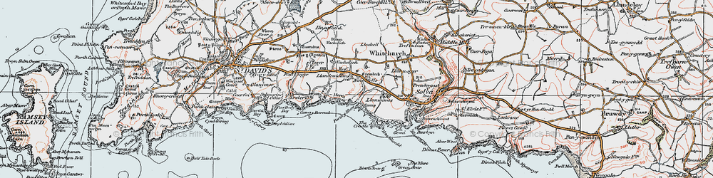 Old map of Trelerw in 1922