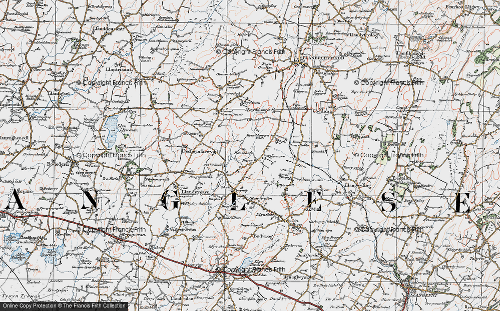 Old Map of Llandrygan, 1922 in 1922