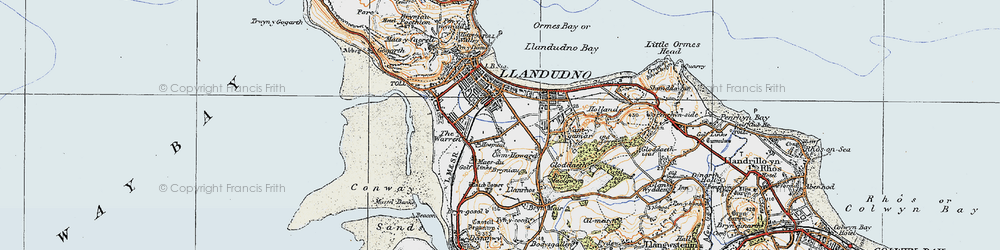 Old map of Llandudno in 1922