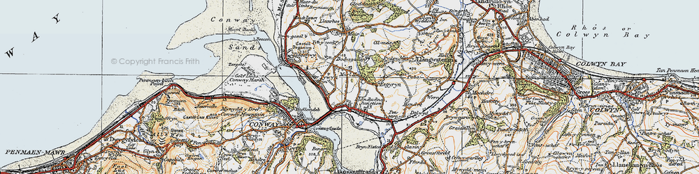 Old map of Llandudno Junction in 1922