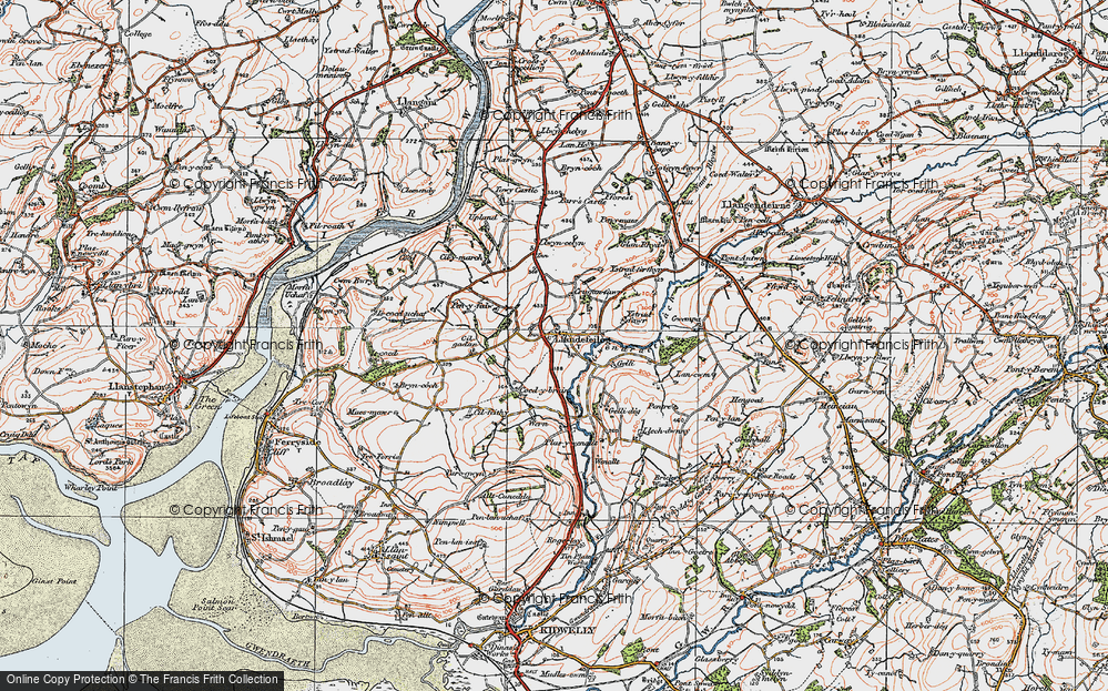 Old Map of Llandyfaelog, 1923 in 1923