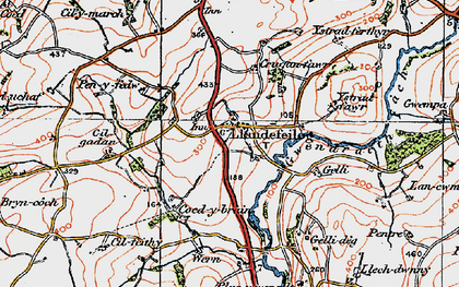 Old map of Llandyfaelog in 1923