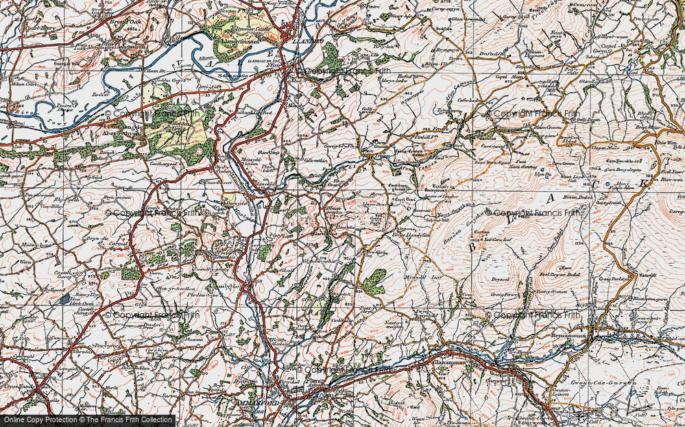 Old Map of Llandyfan, 1923 in 1923