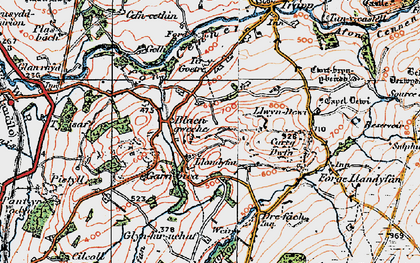 Old map of Llandyfan in 1923