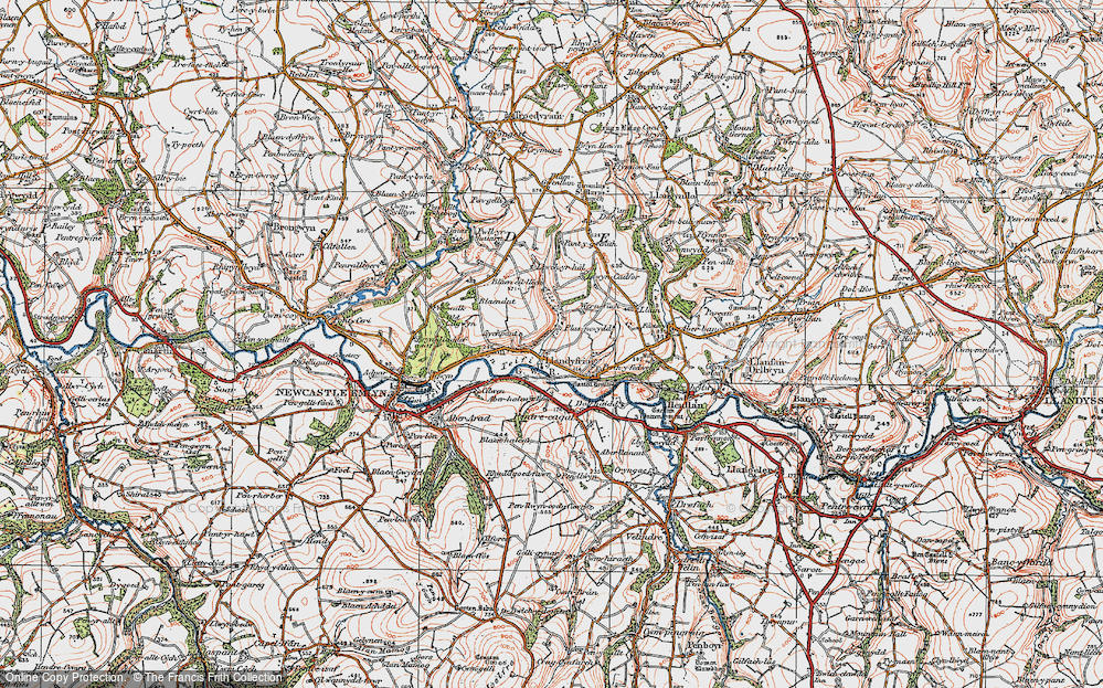 Old Map of Historic Map covering Berthyfedwen in 1923