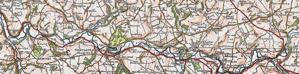 Old map of Aberhalen in 1923