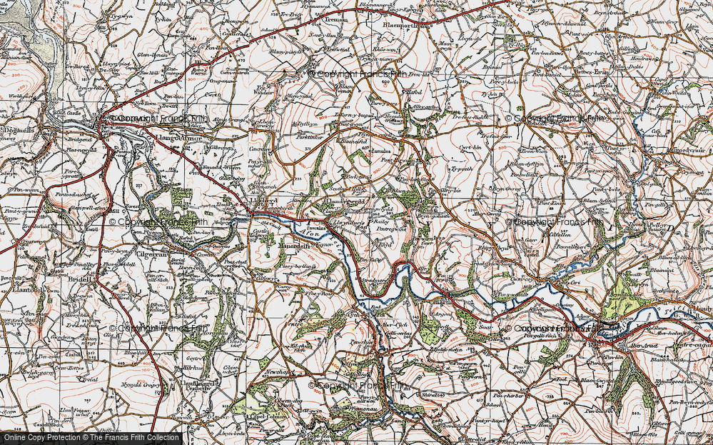 Old Map of Llandygwydd, 1923 in 1923