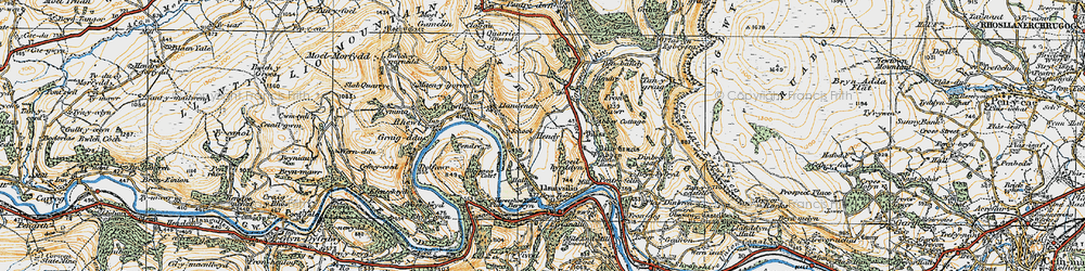 Old map of Llandynan in 1921