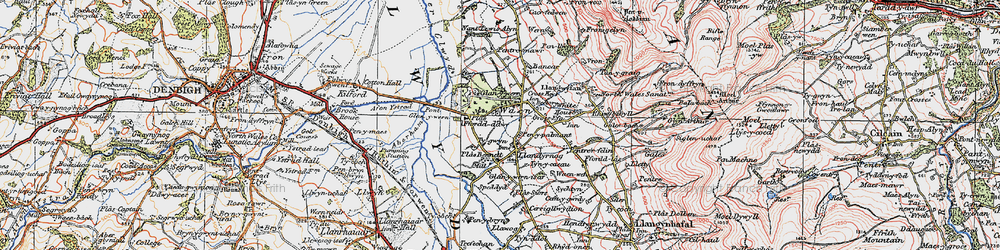 Old map of Llandyrnog in 1922
