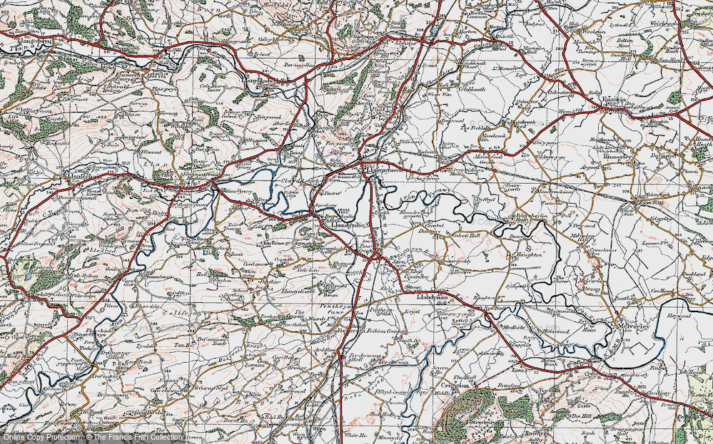 Old Map of Llandysilio, 1921 in 1921