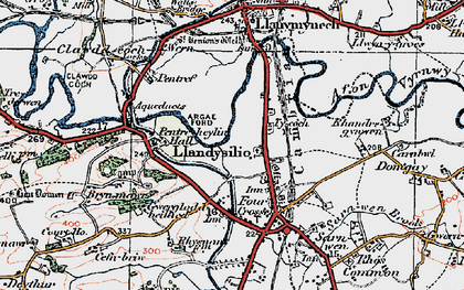 Old map of Llandysilio in 1921