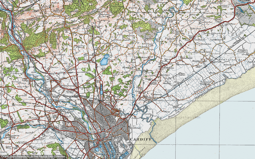 Old Map of Llanedeyrn, 1919 in 1919