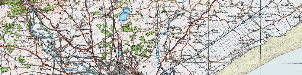 Old map of Llanedeyrn in 1919