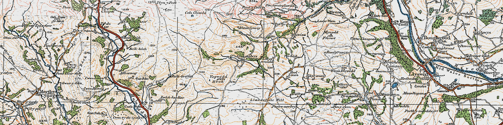 Old map of Llaneglwys in 1923