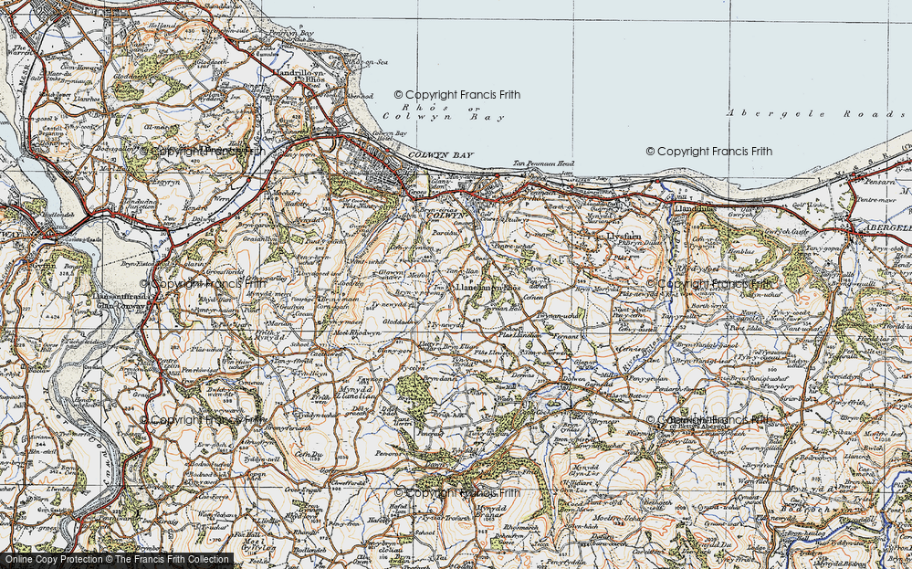 Old Map of Llanelian yn-Rhôs, 1922 in 1922