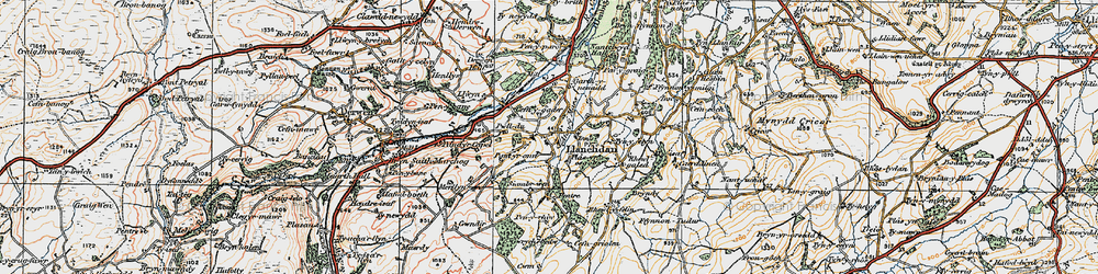 Old map of Afon y Maes in 1921
