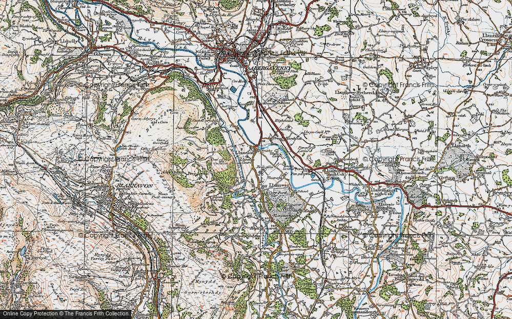 Old Map of Llanellen, 1919 in 1919