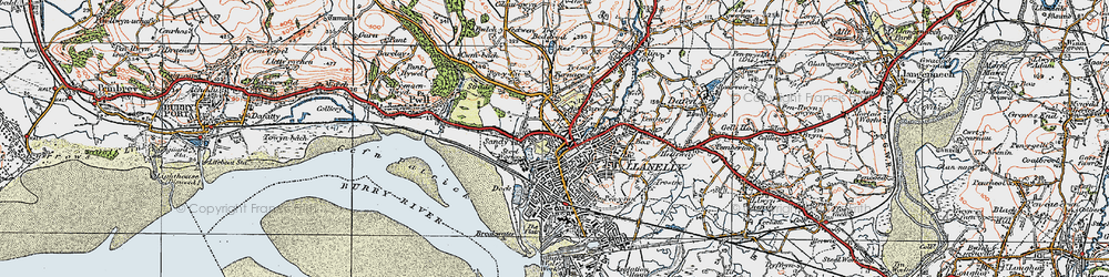 Old map of Llanelli in 1923