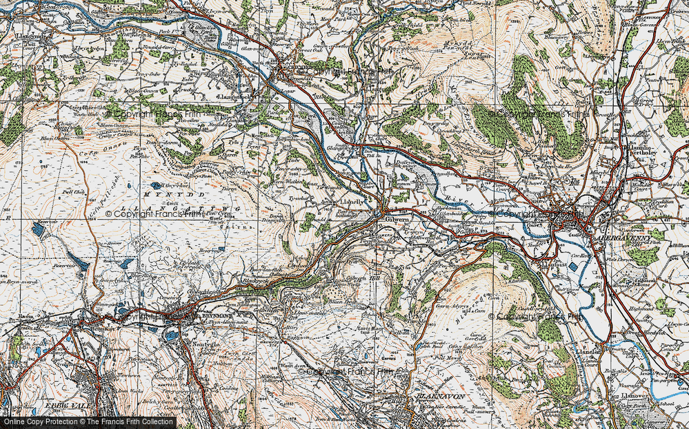 Old Map of Historic Map covering Pen-y-graig in 1919