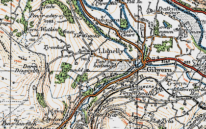 Old map of Llanelly in 1919