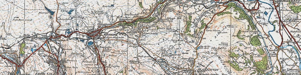 Old map of Llanelly Hill in 1919